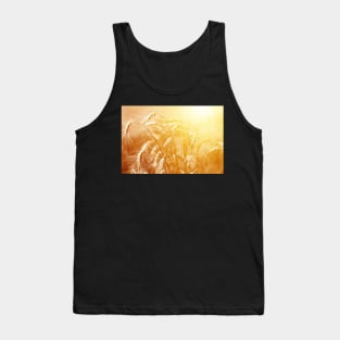 Bunch of mature ears of rye at golden sunset Tank Top